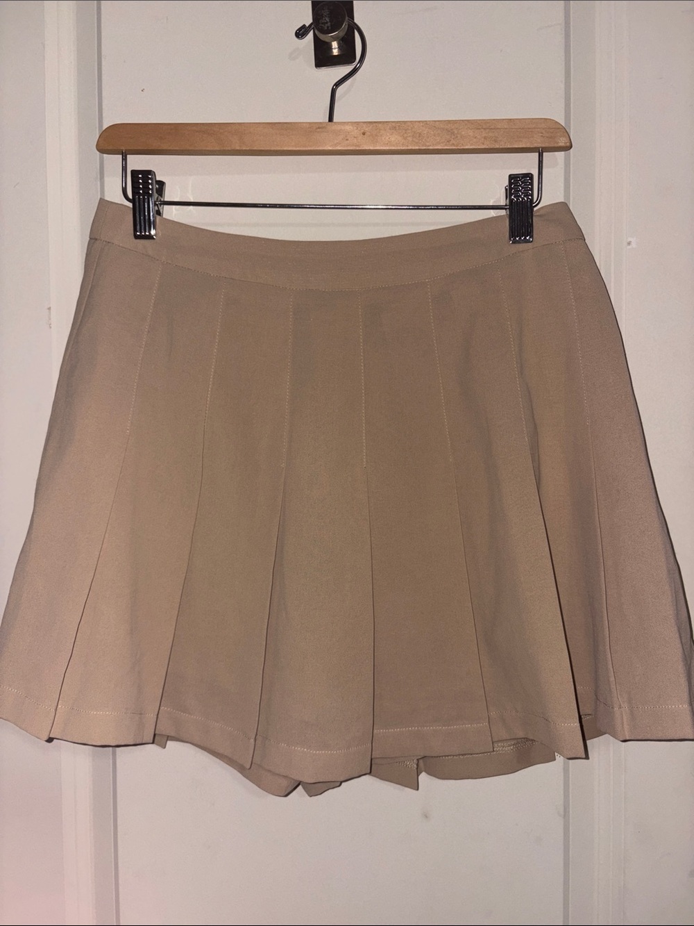 Cotton Candy LA Pleated Tan Skirt